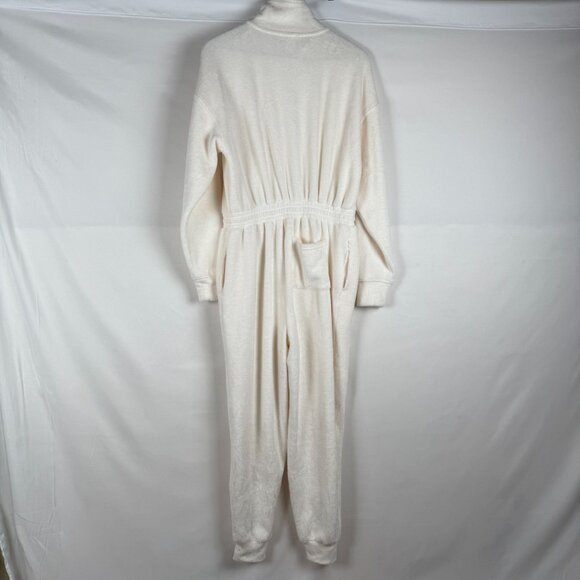 Fabletics Cozy Cord Zip Women L Bone Jumpsuit With Elastic Waist All Day Comfort - Picture 6 of 10